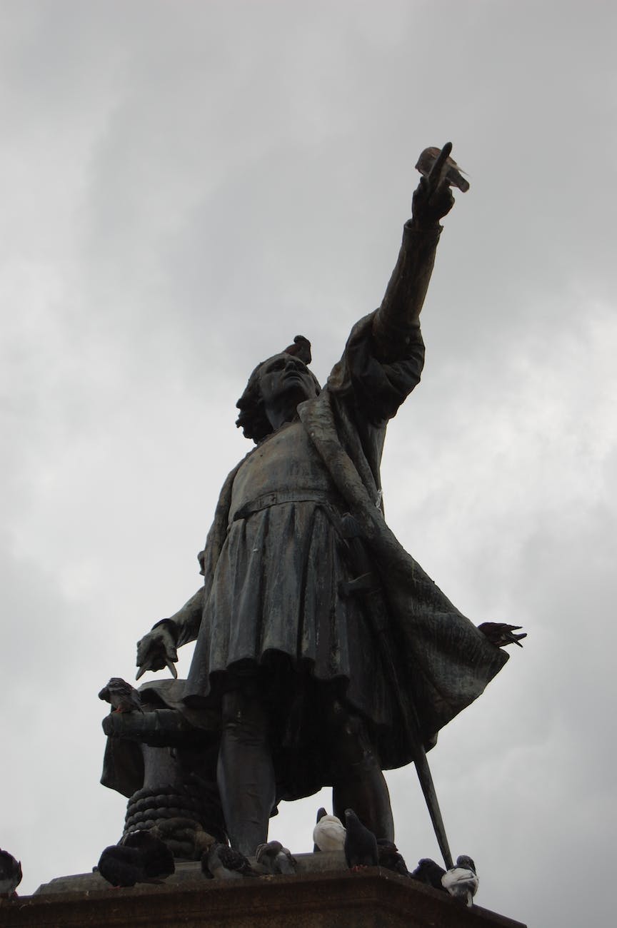 low angle shot of the christopher columbus statue